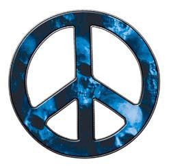 Peace Decal in Skull Blue