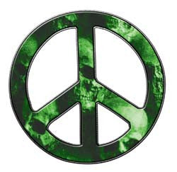 Peace Decal in Skull Green