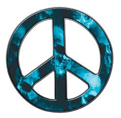 Peace Decal in Skull Light Blue
