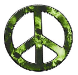 Peace Decal in Skull Light Green