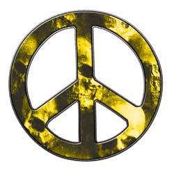Peace Decal in Skull Yellow