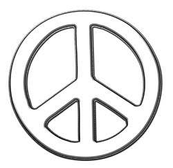 Peace Decal in White