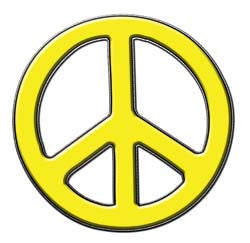 Peace Decal in Yellow