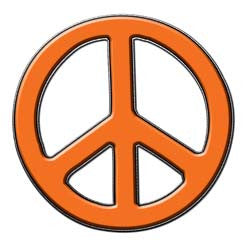 Peace Decal in Orange