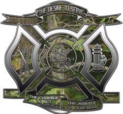 "The Desire to Serve" Firefighter Decal - Camo